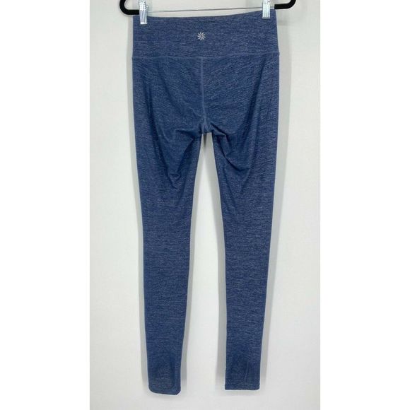 Athleta Low Rise Athletic Leggings Size XS Tall Compressive Workout Heather Blue - Picture 7 of 10
